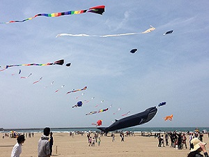 内灘海水浴場世界の凧の祭典5月初旬