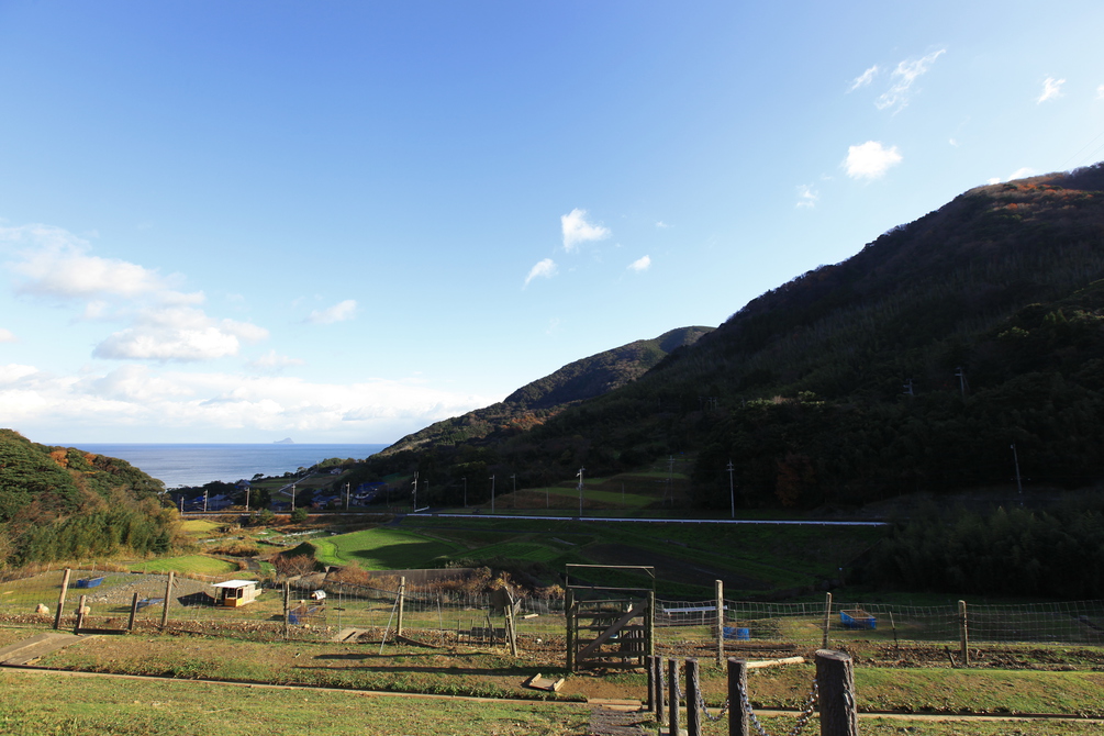 ファームからの冠島の眺望