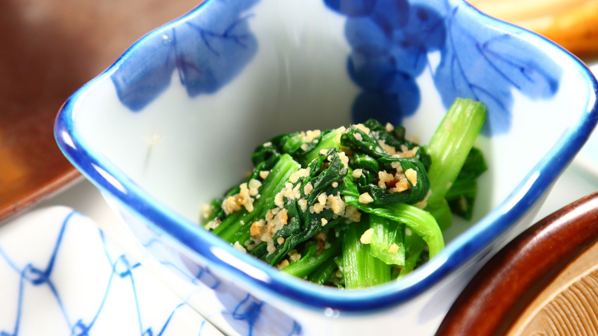 お料理青菜の和え物ある日の和朝食の一例*