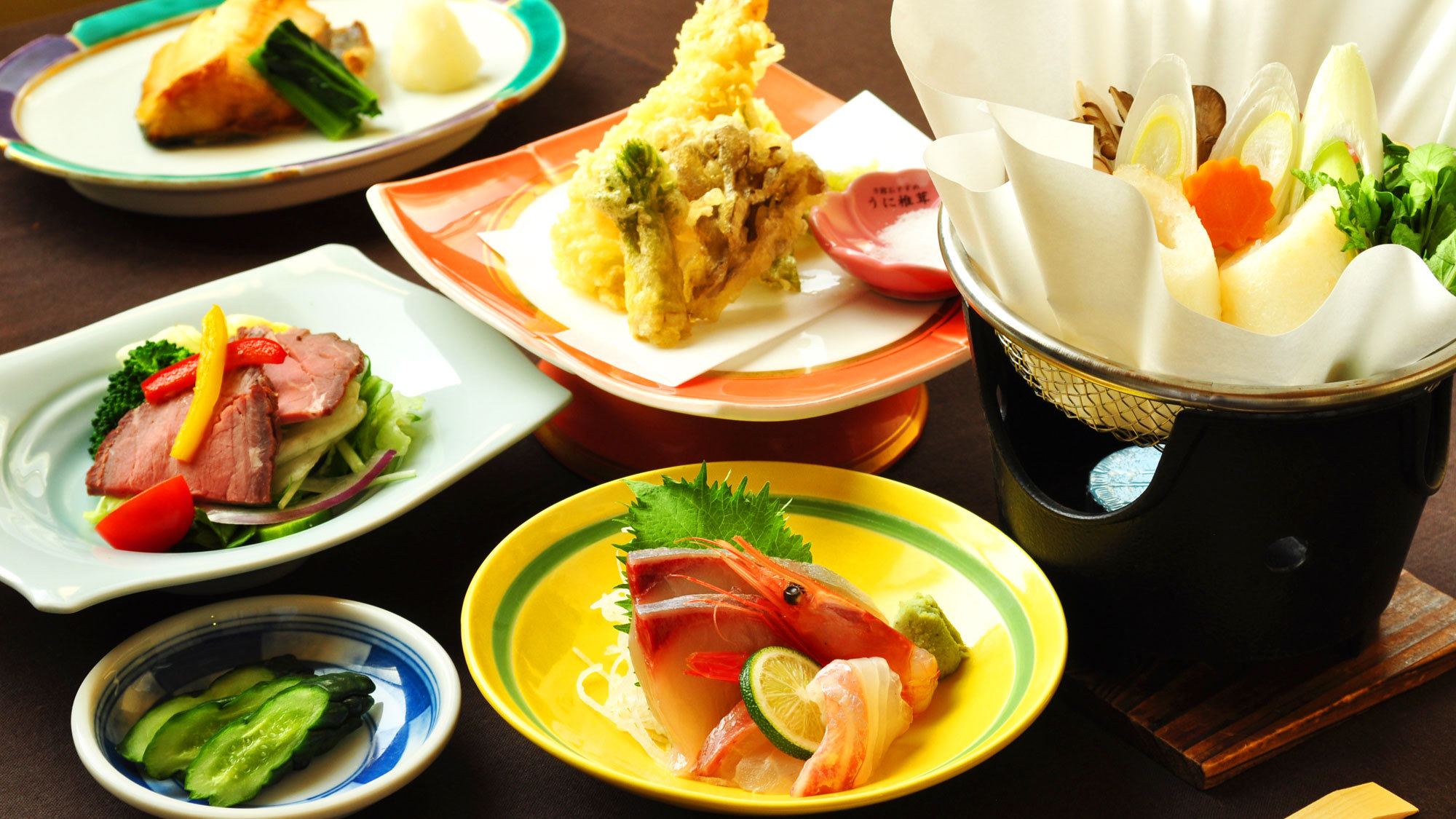 【ご夕食一例：ビジネスプラン】お刺身や天ぷらの旬の旨味をご賞味ください