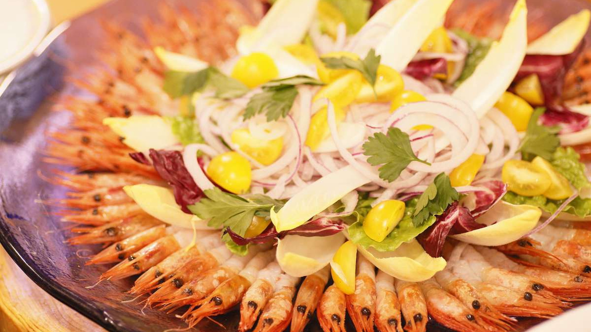 【夕食ビュッフェ一例】甘海老のカルパッチョ