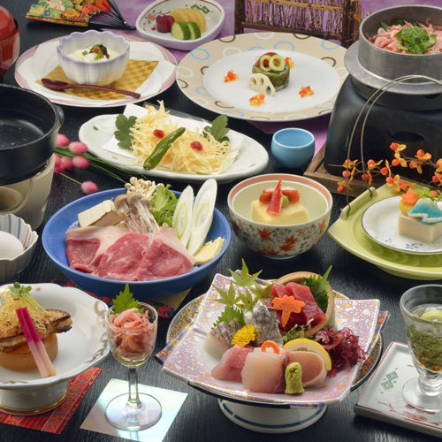 *桜海老の釜飯とお刺身会席お料理一例