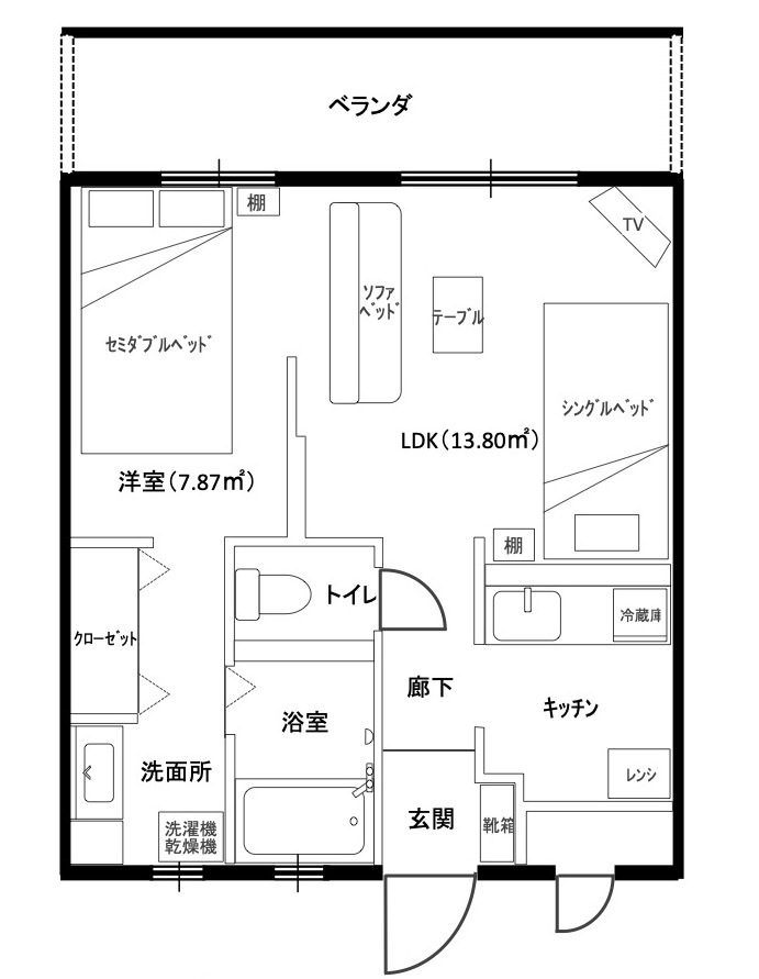 デラックスルーム間取り図