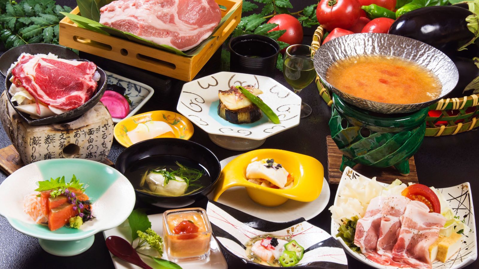 料理イメージ（涼風の夏会席）全体