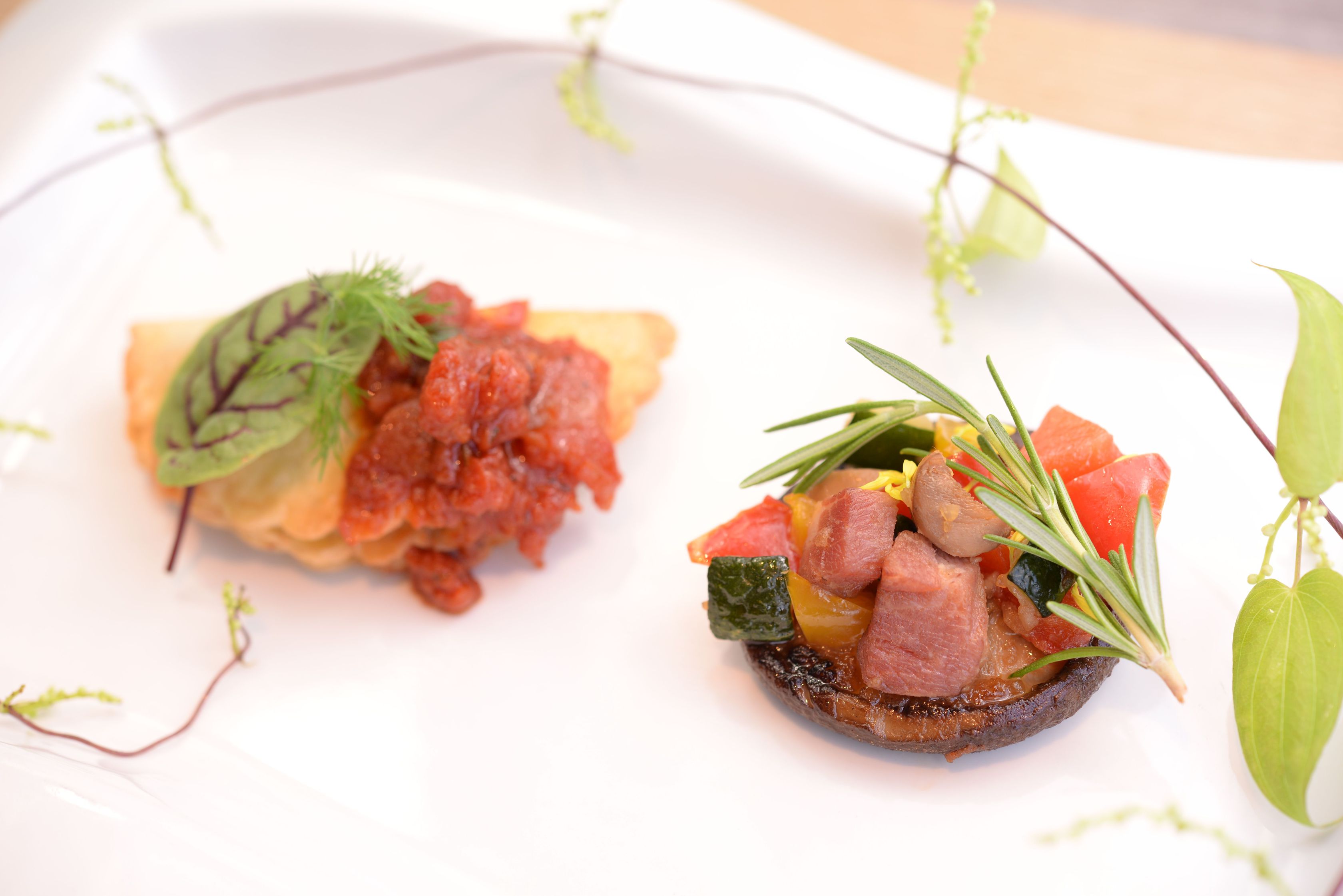 〜*無農薬栽培の椎茸のグリル/じゃが芋と野菜の包み揚げ*〜