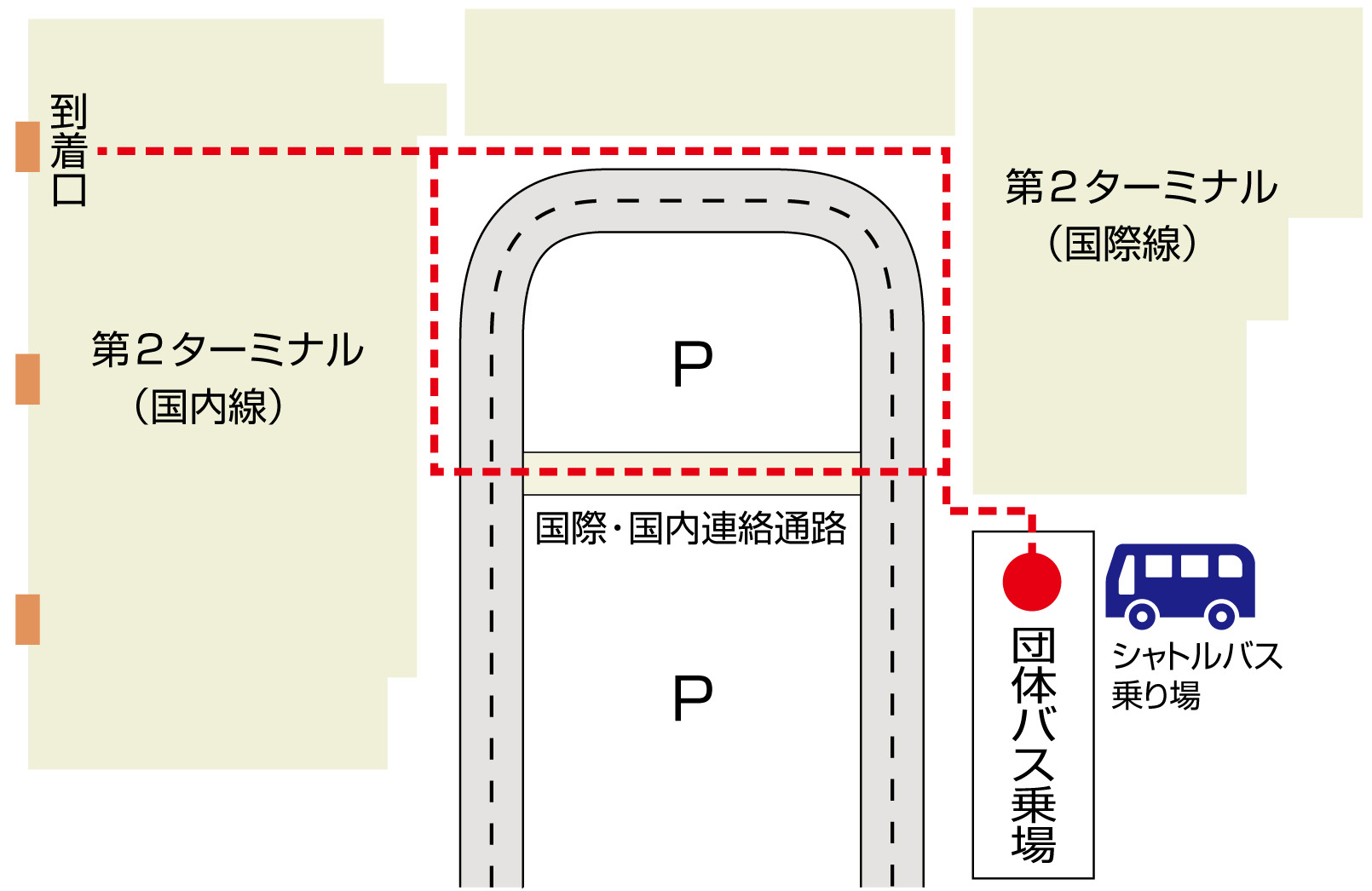 【関西国際空港第２ターミナル発】シャトルバス乗り場のご案内