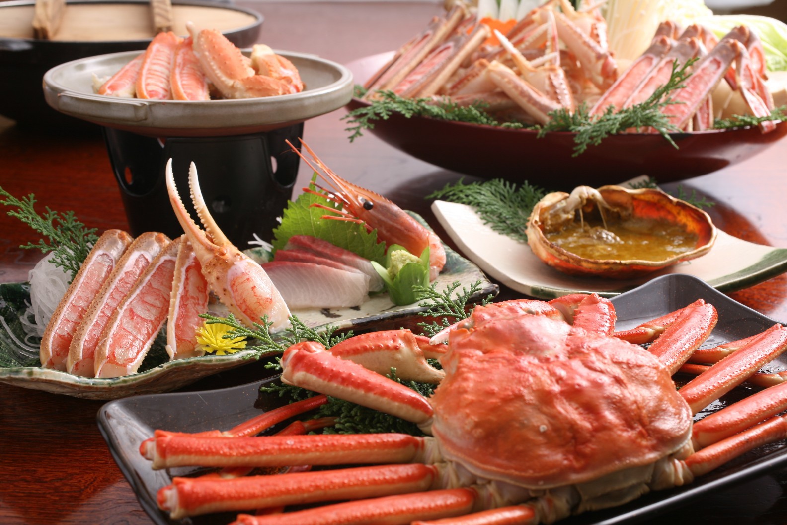 カニフルコースのお料理例