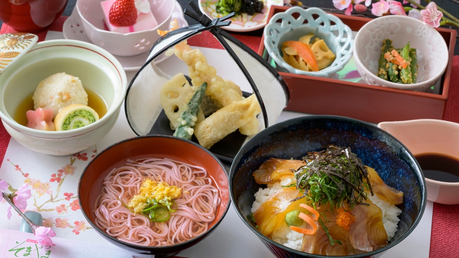 春の味覚と、ご当地グルメ「越前 鯛まぶし」を味わう、日帰り鯛まぶし御膳。
