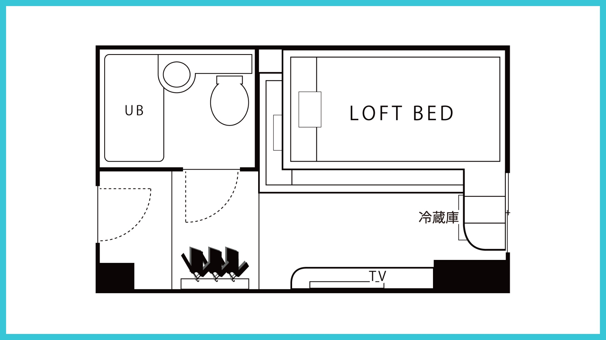 【禁煙】コンパクトバンクルーム〈間取り〉