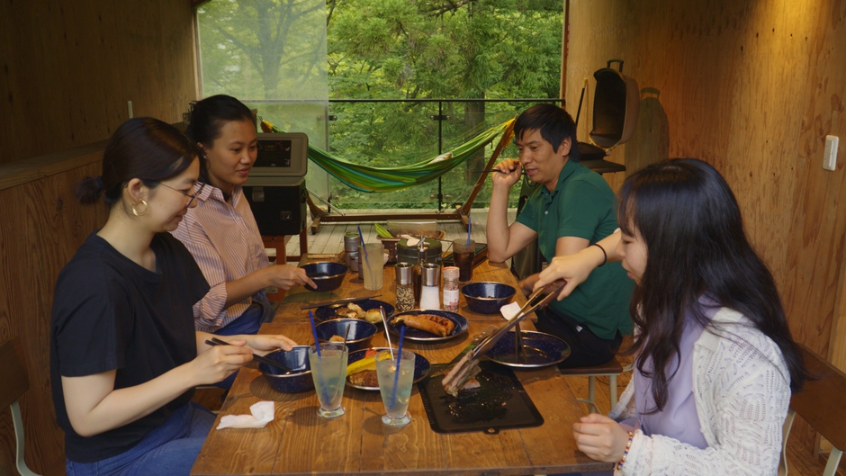 コテージでのBBQでの様子