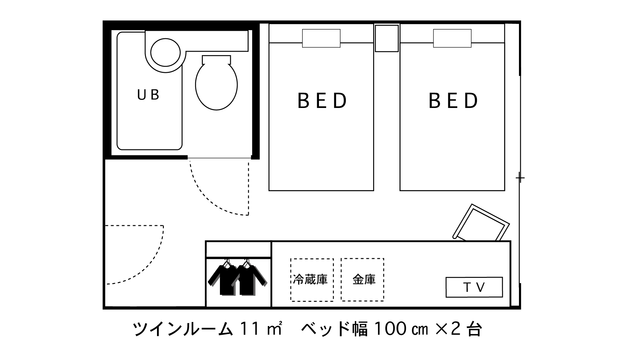 【アウトレットツインルーム】間取り図