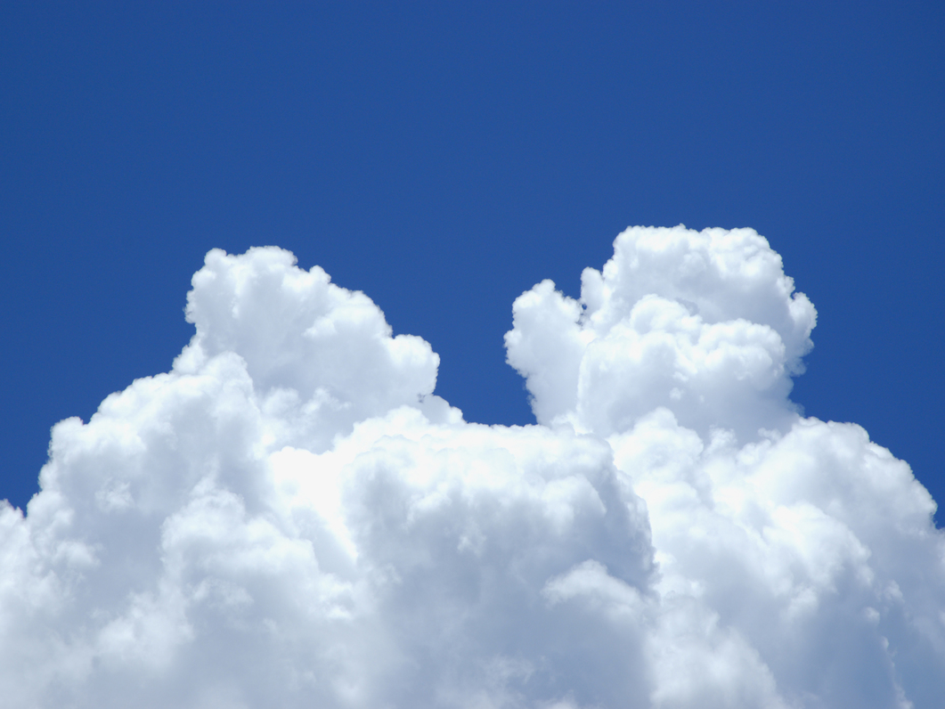 夏空の入道雲が青と白のコントラストを描く