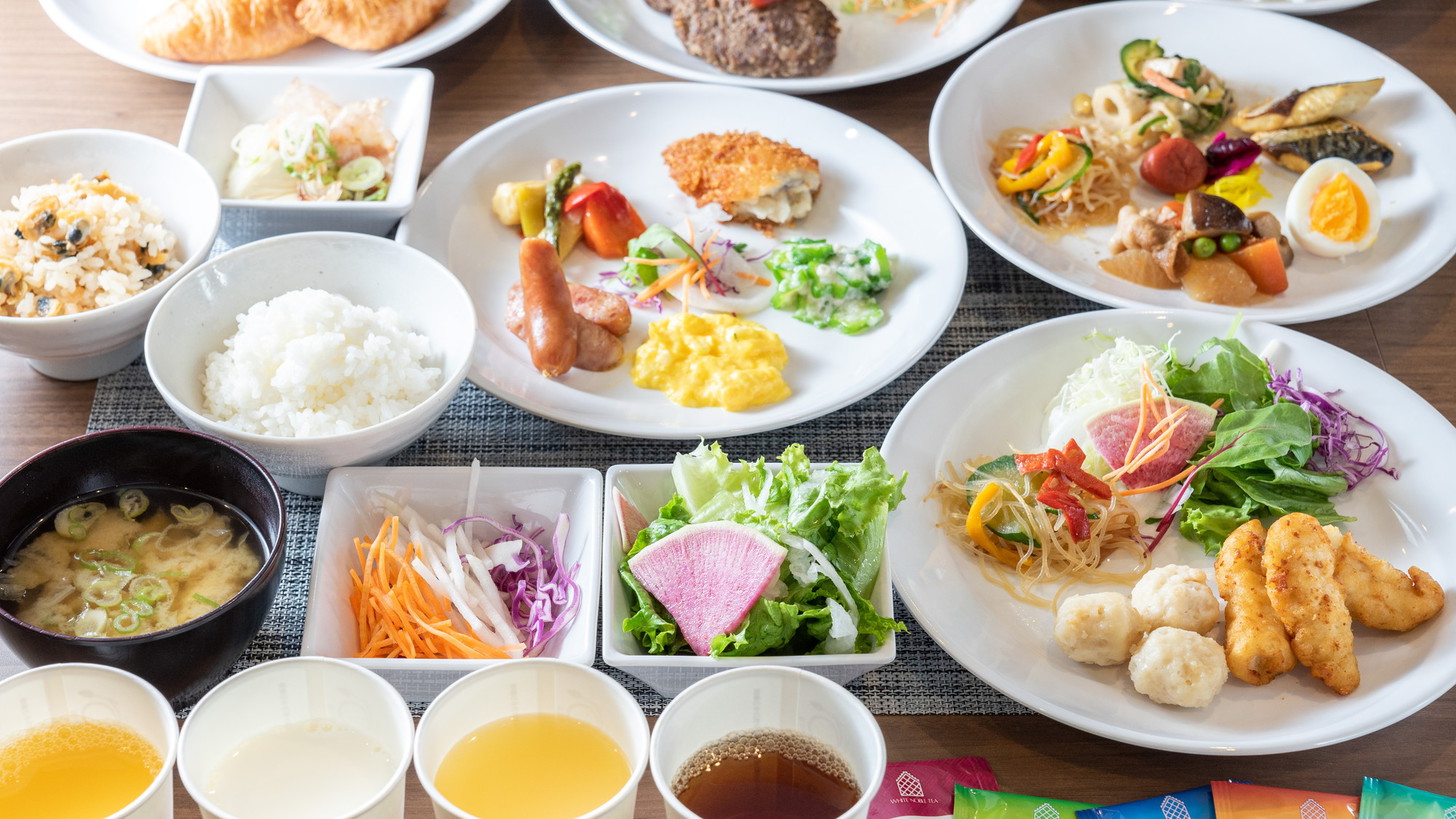 朝食ビュッフェは日替わりのメニューをご用意しております