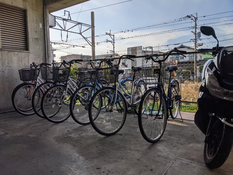 自転車無料貸出してます。