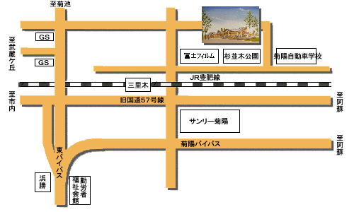 近くの『さんさんの湯』まで車で3分、徒歩15分。天然温泉で露天風呂・家族湯・サウナあり。