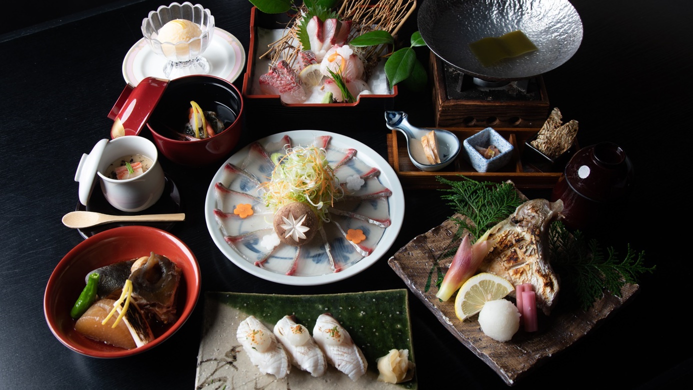 *【ぶりしゃぶ会席】しゃぶしゃぶの他、お造り、煮物、焼き物など様々な鰤料理をご用意＜1〜2月＞