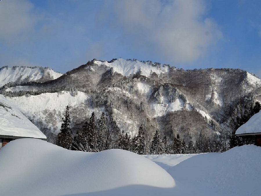 ロビーからの雪景色