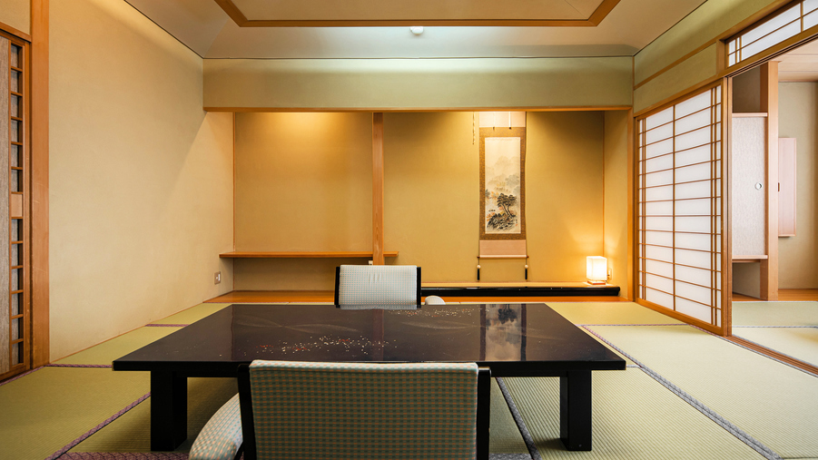 【お部屋】禁煙【和洋室 花の間】檜風呂付／12.5+4.5畳+ベッド2台