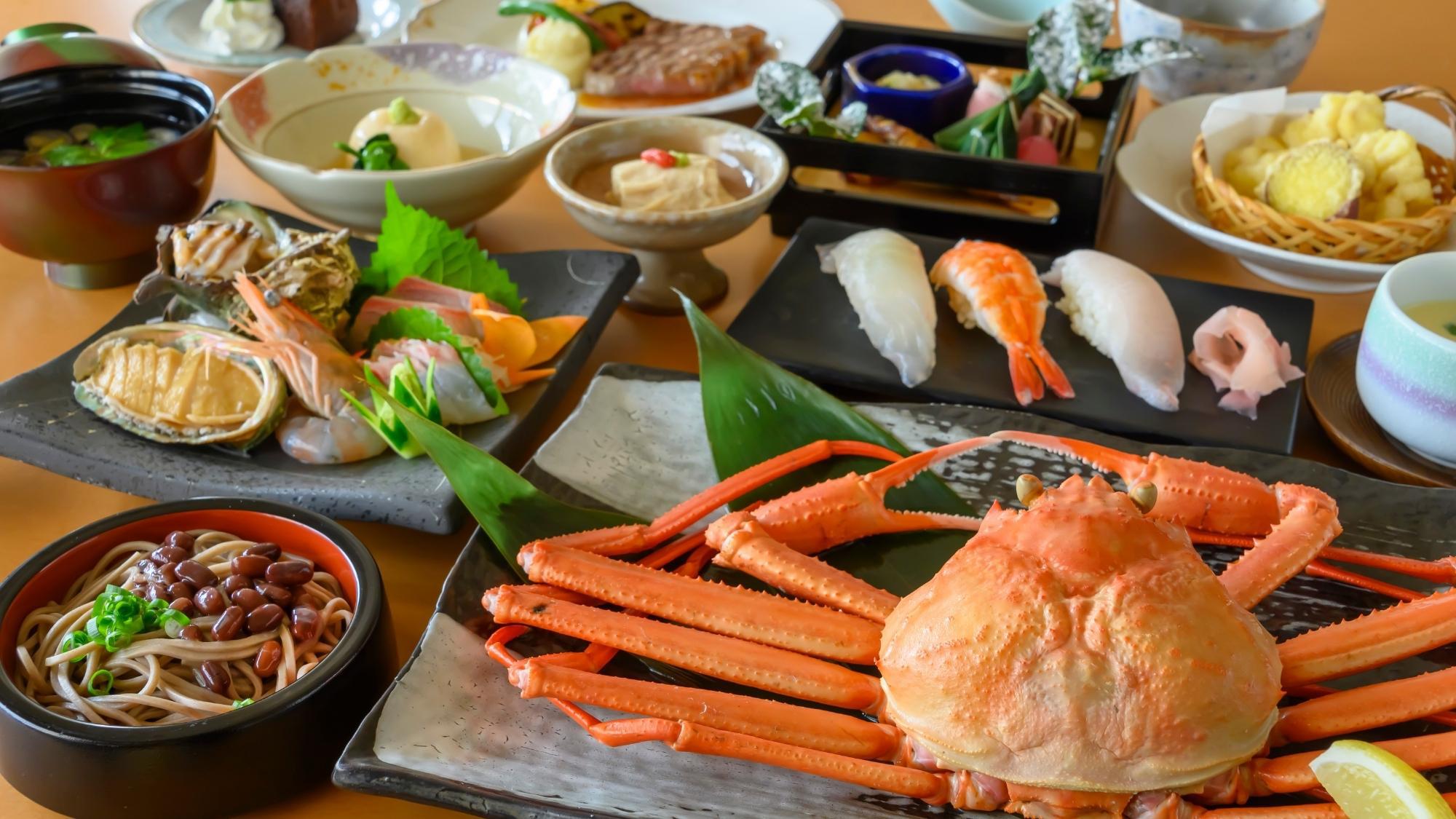 鳥取・境港産「紅ずわい蟹」濃厚な蟹味噌とジューシーな身を一緒に口に含めば至福の味わいです。