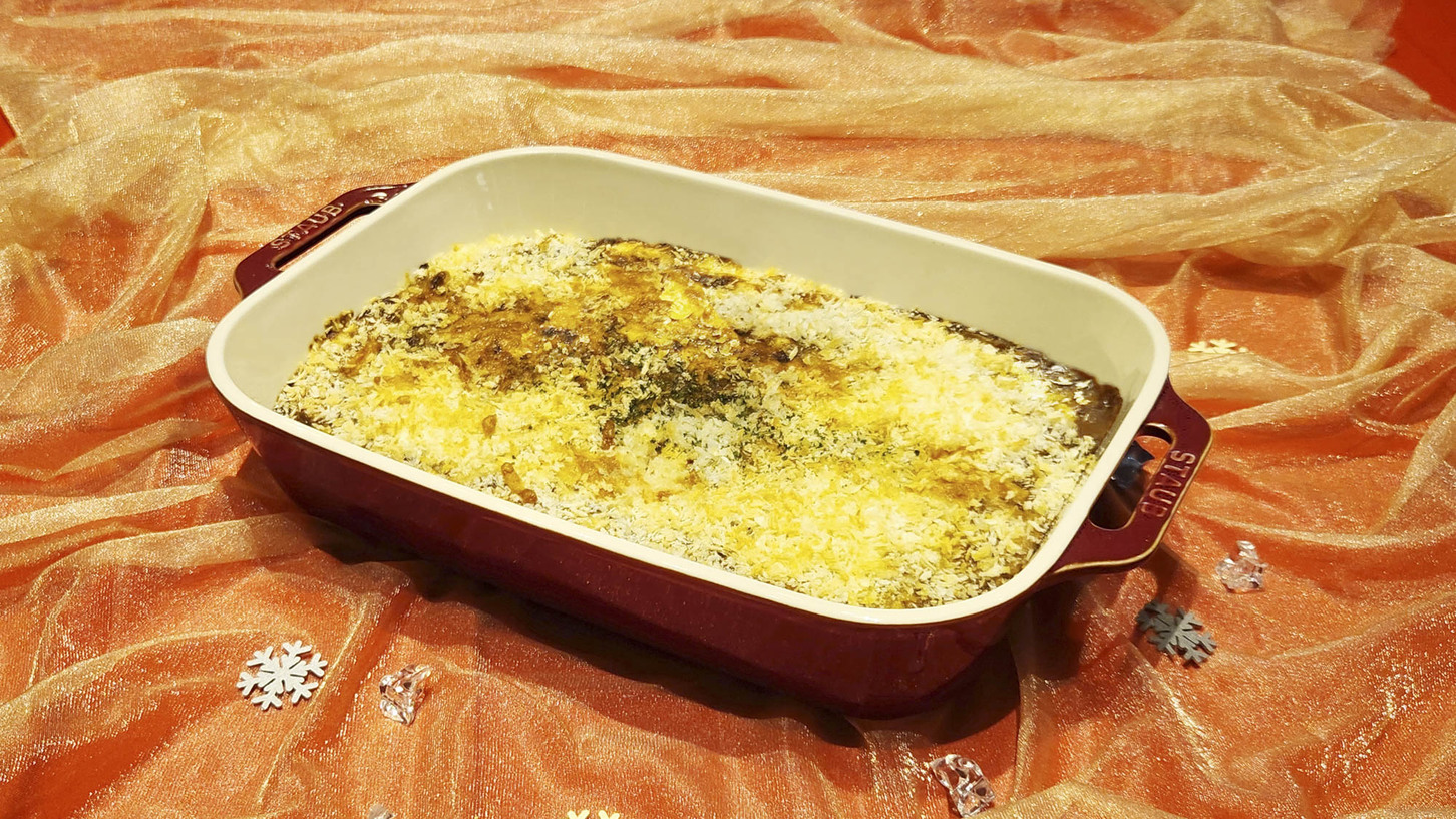 【冬限定日替わりおかず〜2/28】クリーミーなホワイトソースとカレーが相性抜群の濃厚なグラタン