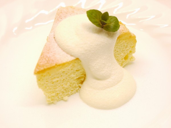 【夕食】スフレチーズケーキ＊洋食時の自家製デザート一例