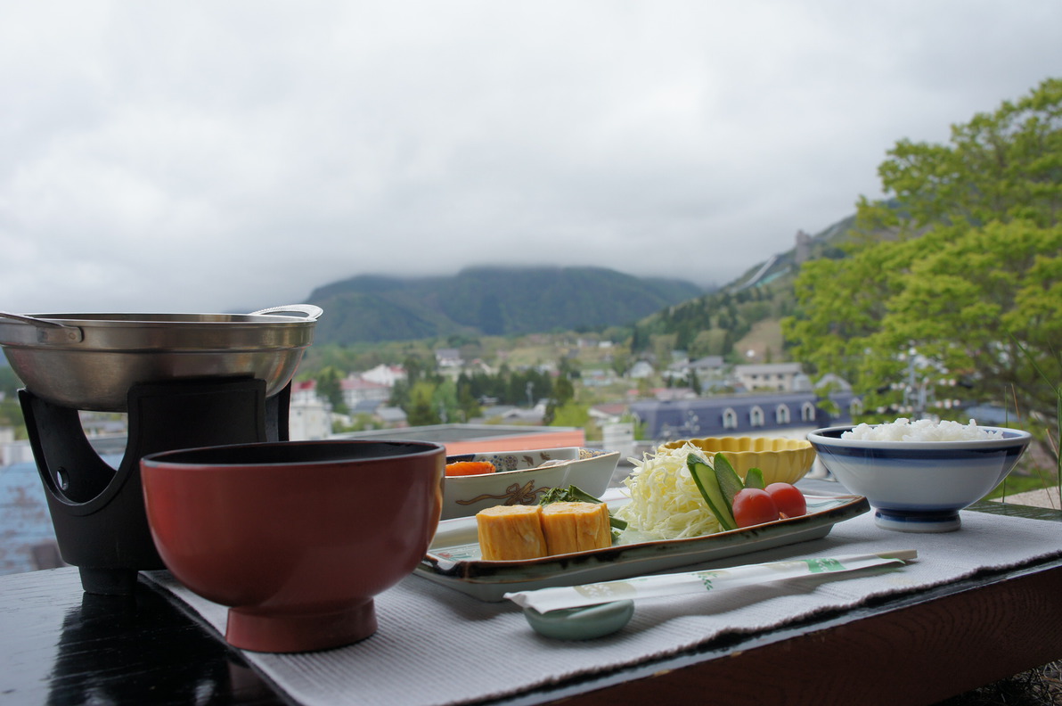 朝食の一例屋上