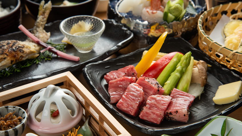 *【会席＋熊野牛ステーキ】和歌山の希少なブランド牛を贅沢にステーキで。