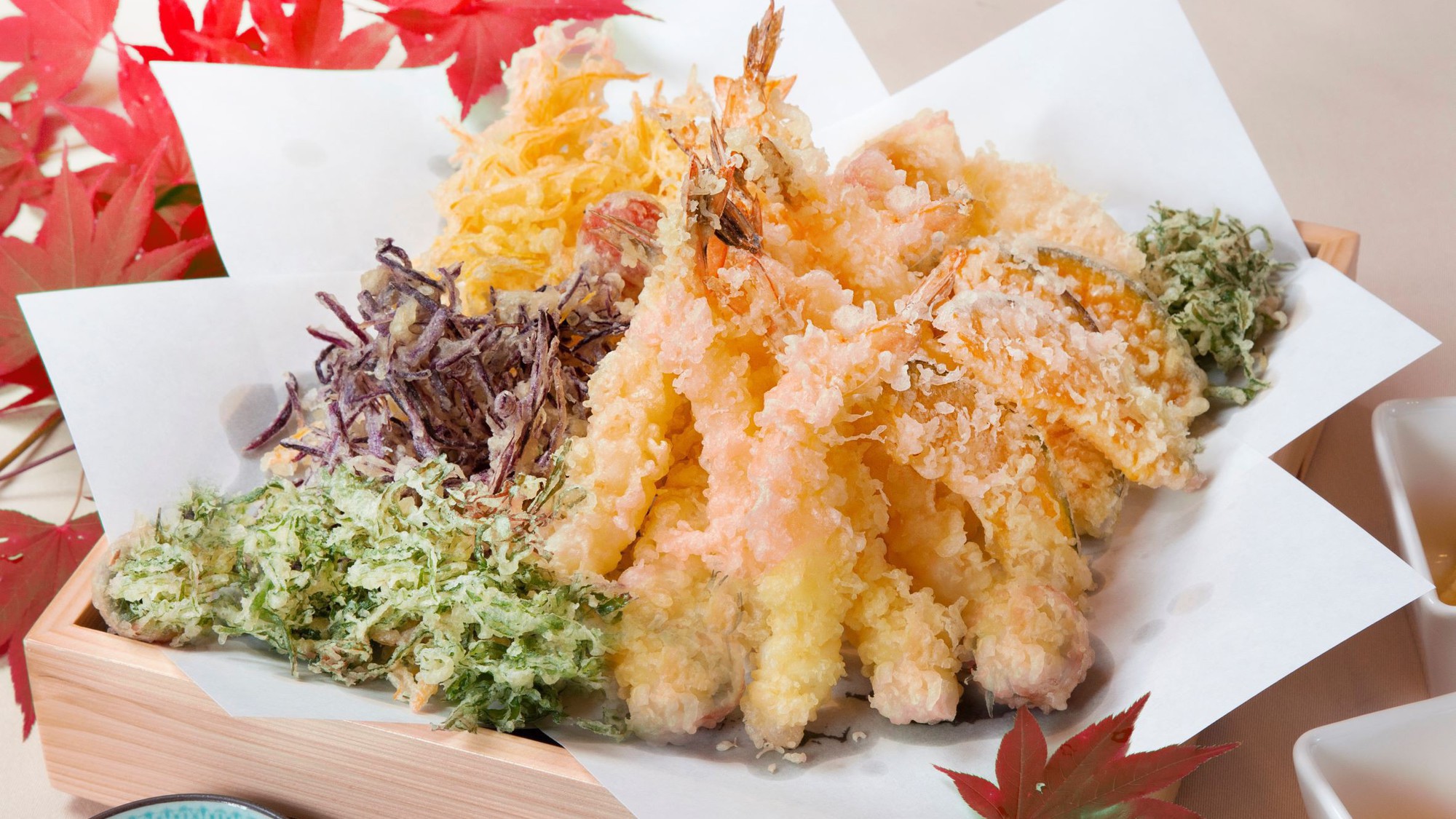 海老と秋野菜の天ぷら