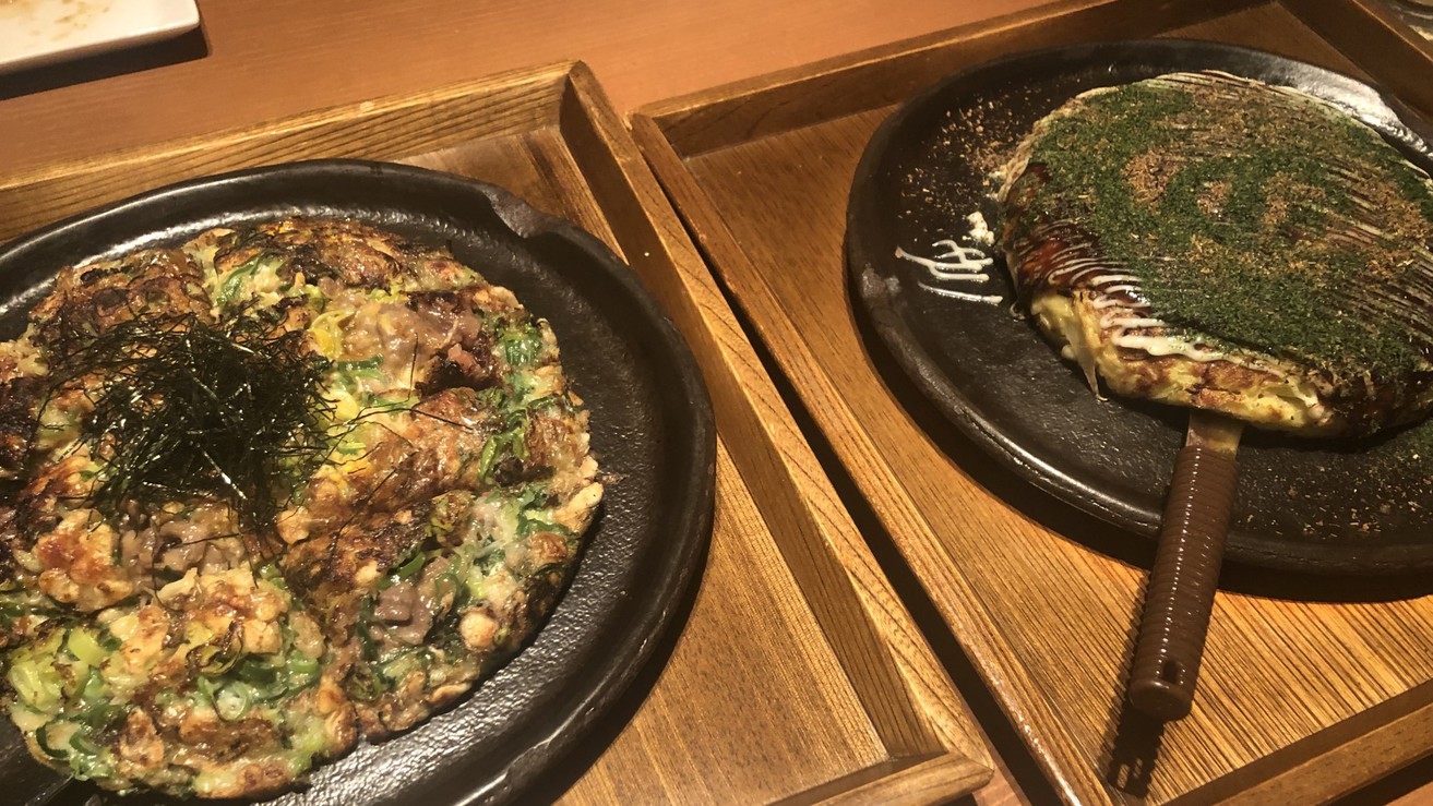【まんまるの月】京都の食材をふんだんに使ったまあるい大きなお好み焼きが大人気