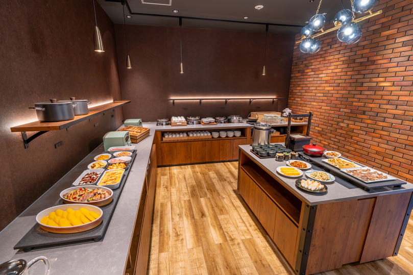 朝食バイキングコーナー