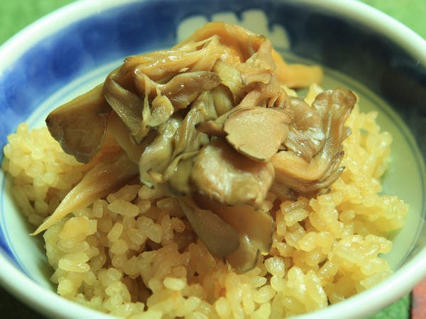 秋の山の贈り物きのこの釜飯