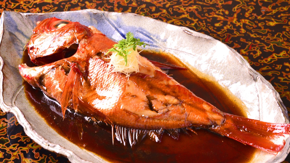 *別注文用・金目鯛の煮つけ。金目鯛の煮つけが付いたお得なプランも。金目鯛はもはや伊豆の名産です。
