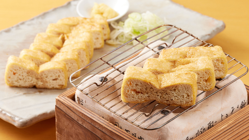 朝食メニュー「栃尾の油揚げ」