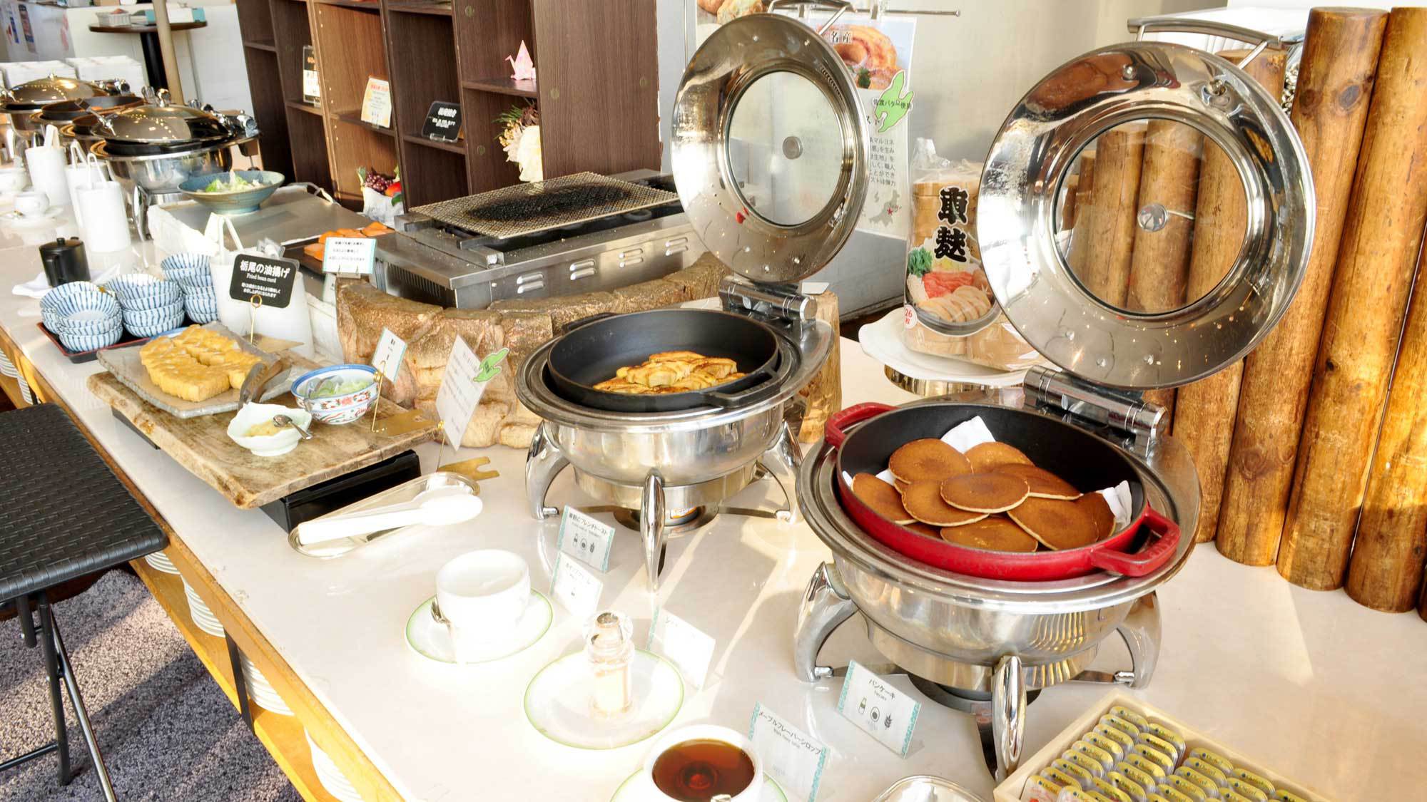 【朝食】車麩のフレンチトーストとパンケーキ