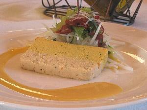 鮭のテリーヌ西京味噌ソース添え