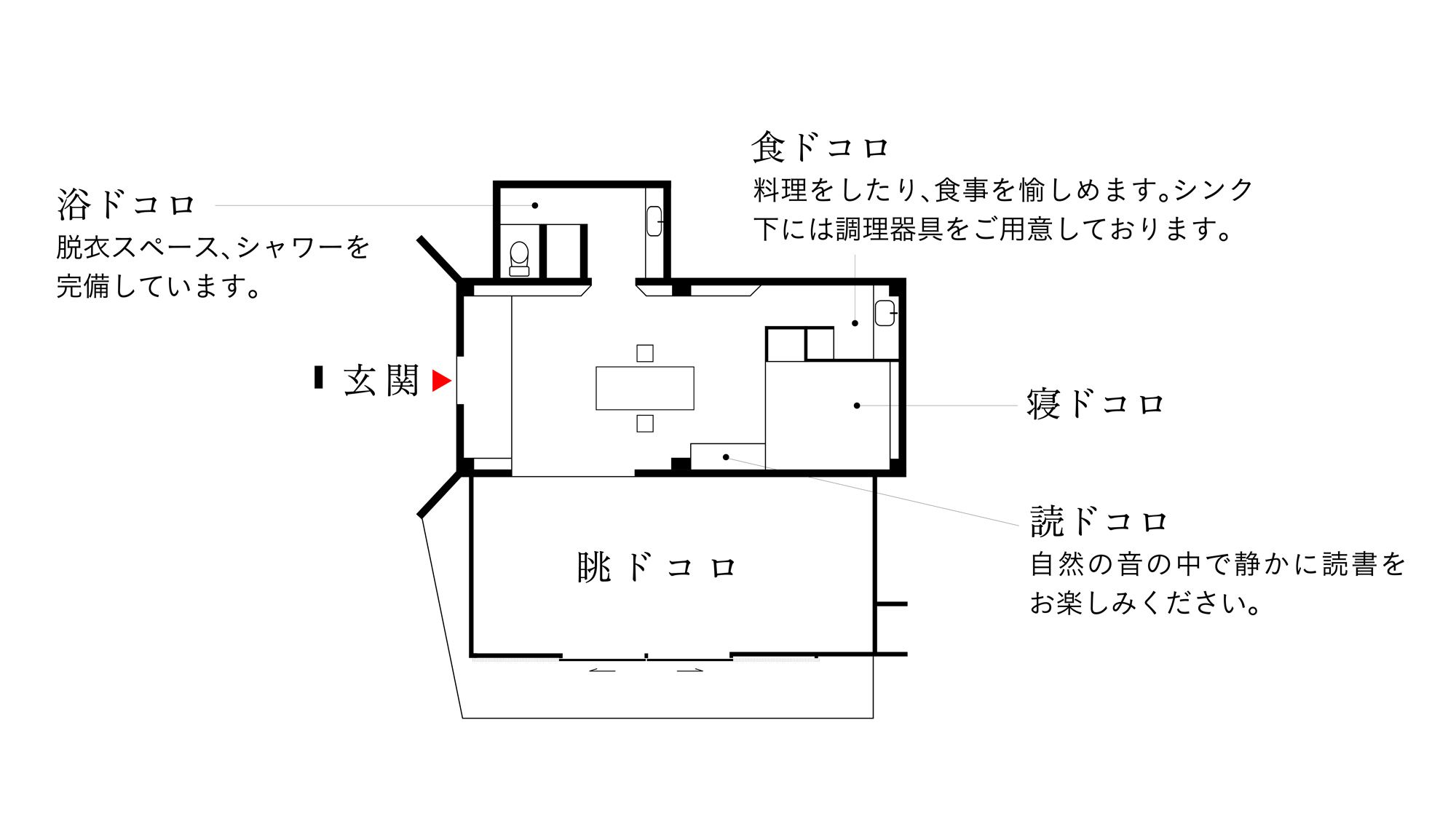 「展望台のある宿」平面図