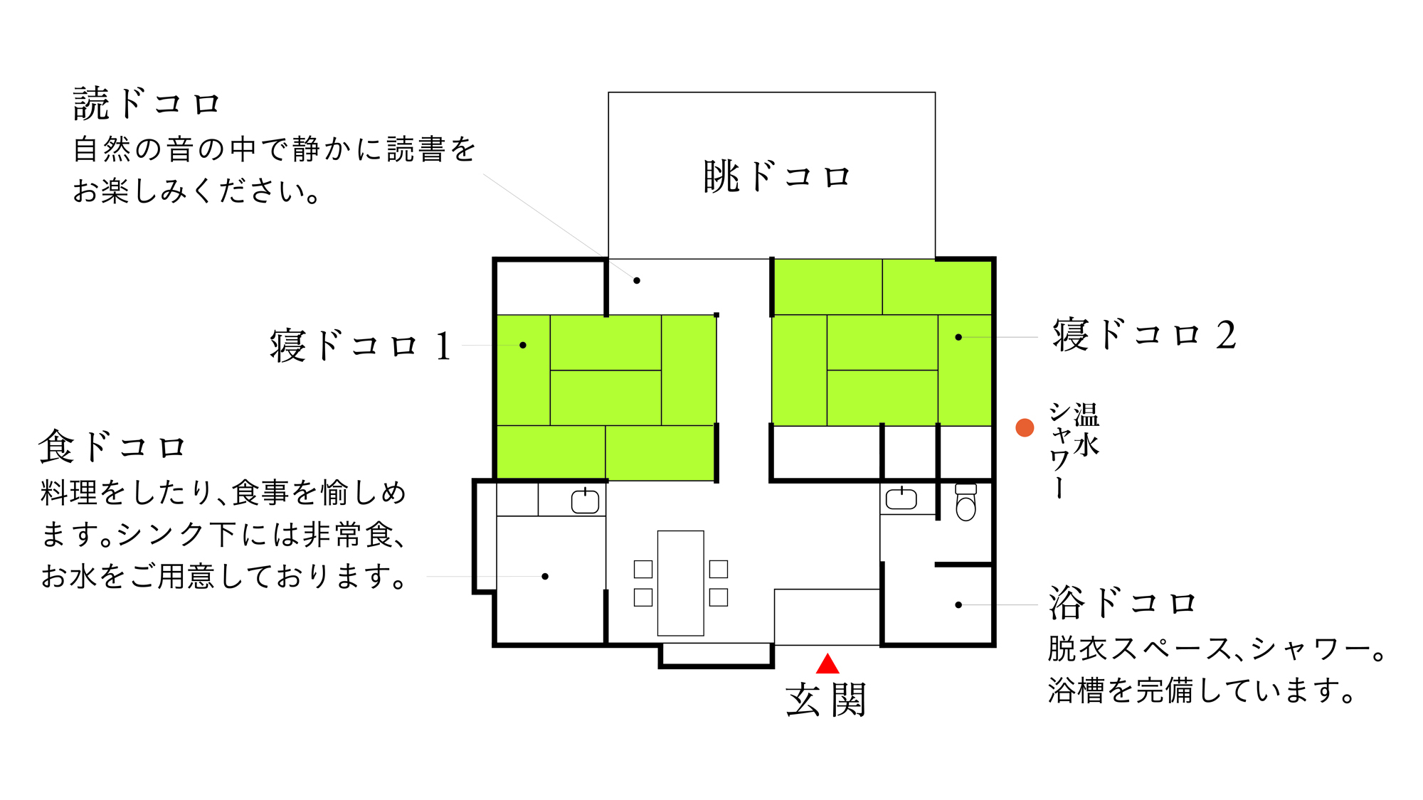 「海亀ビーチの宿」平面図