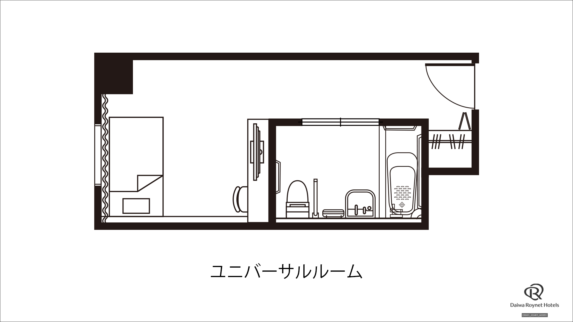 ユニバーサルルーム 間取り図 一部屋しかご用意が無い為お電話にてご予約承っています