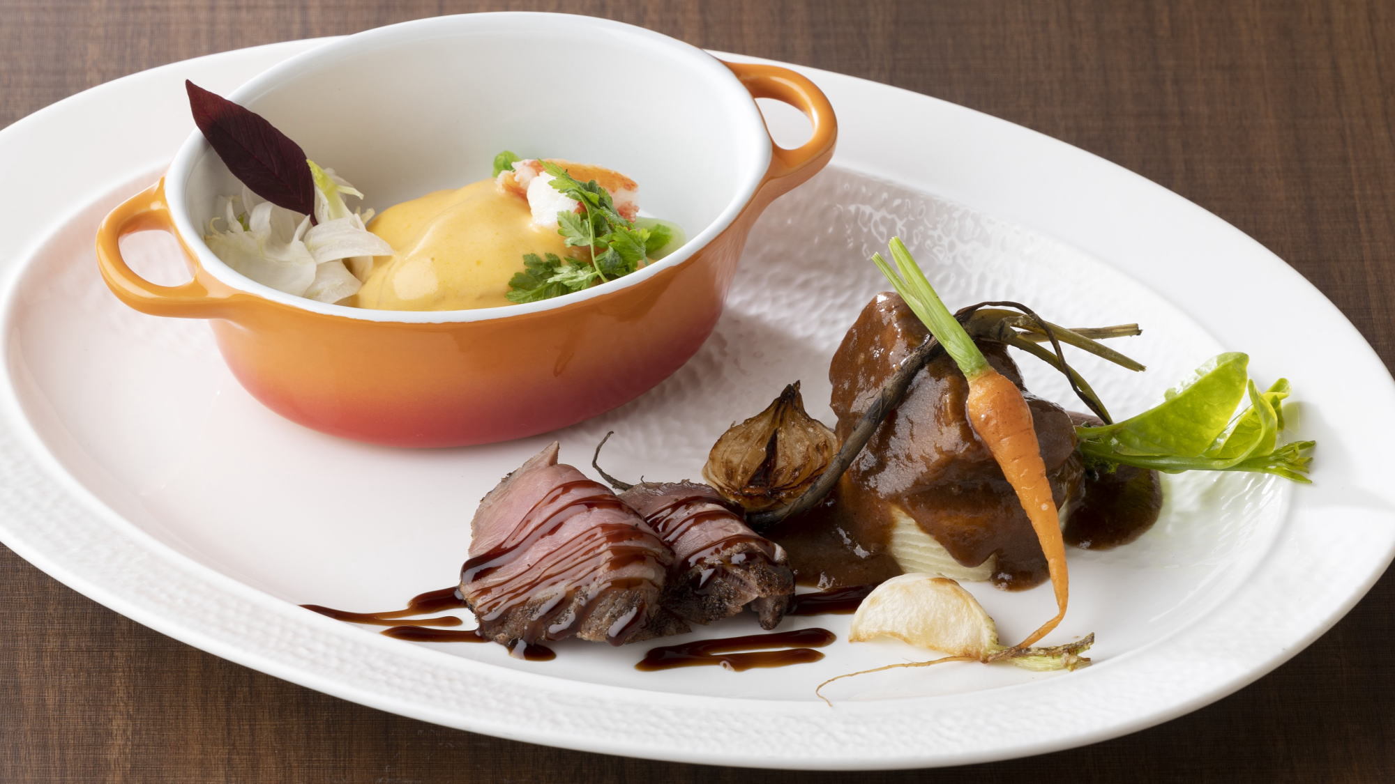 冬季創作イタリアン：魚介料理、肉料理