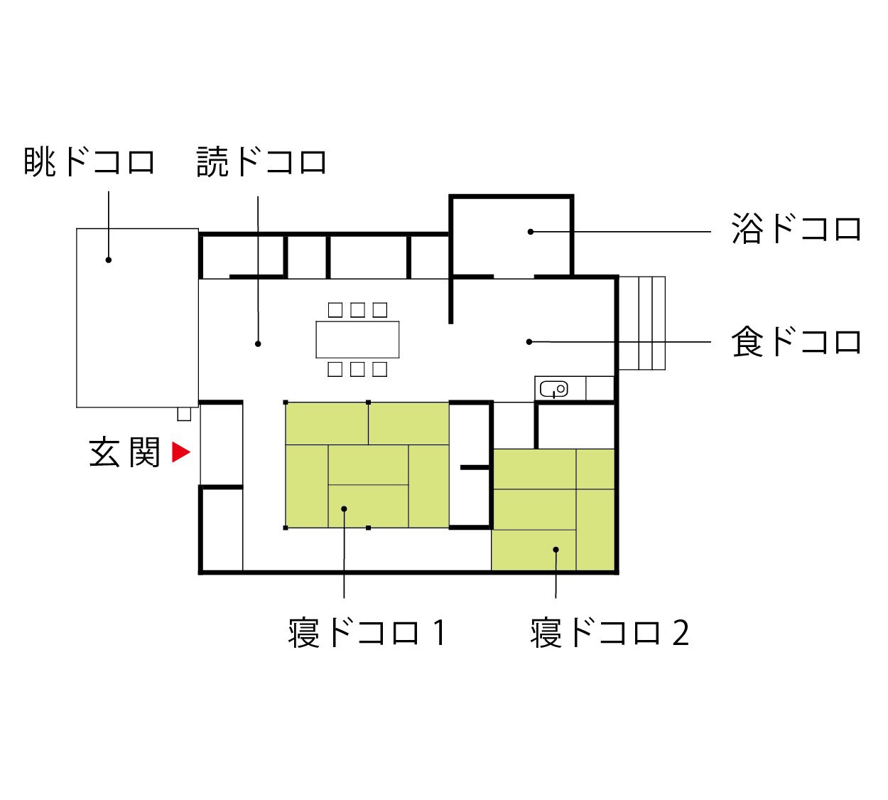「風ぬける川辺の宿（ペット可）」平面図