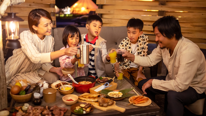 【グランピングドーム特典】お食事はプライベートテラスで♪