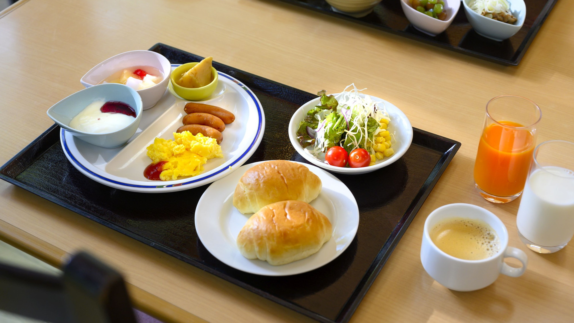 【朝食バイキング】洋食セット一例。