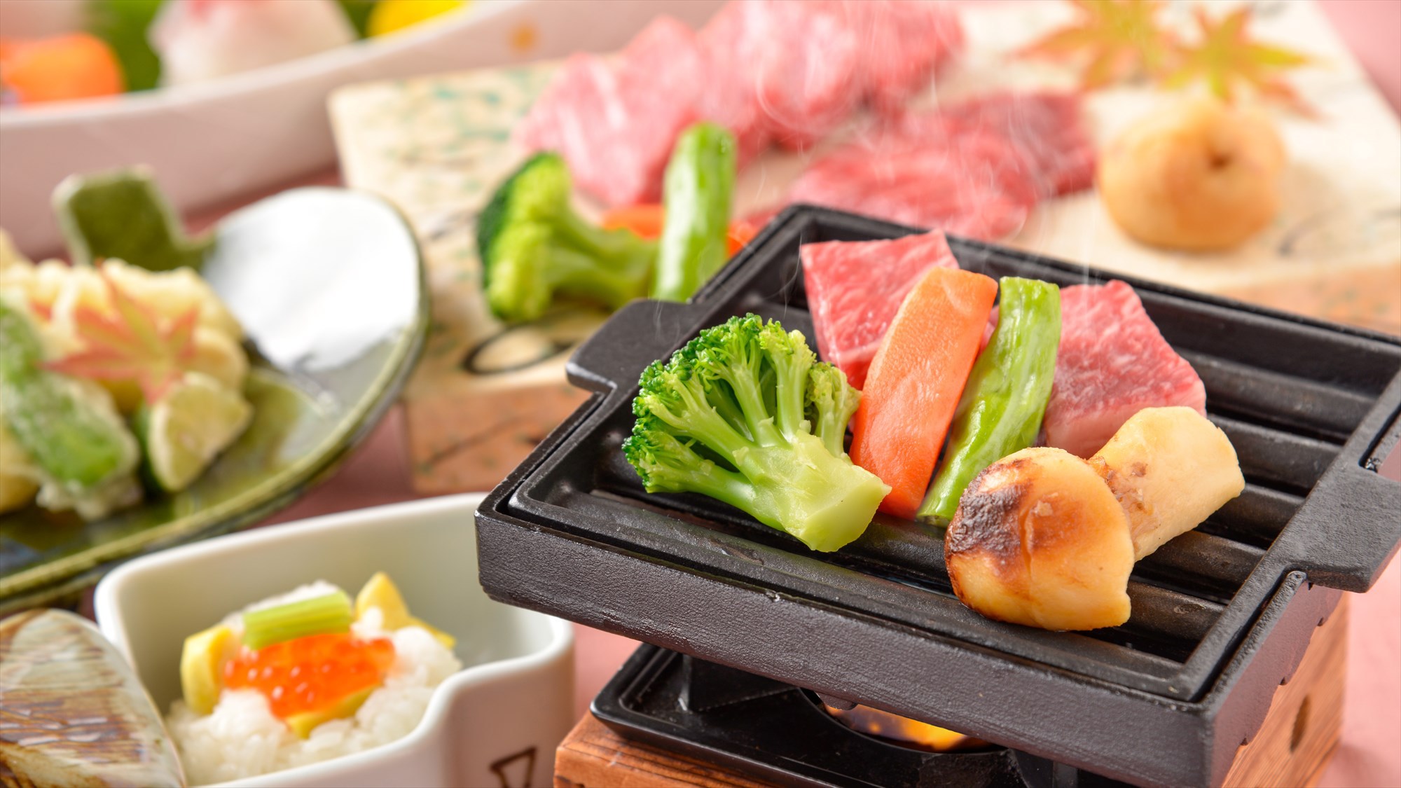 近江牛を使った鉄板焼き