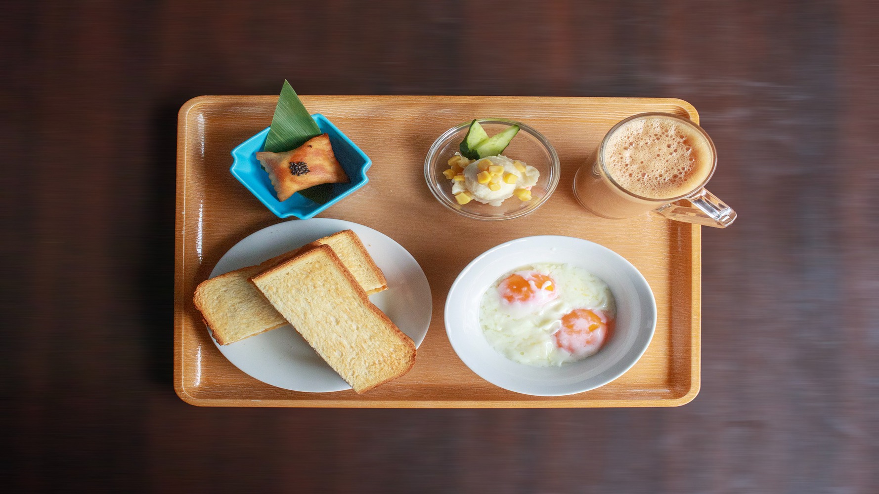 朝食カヤトースト&温玉マレーシアセット