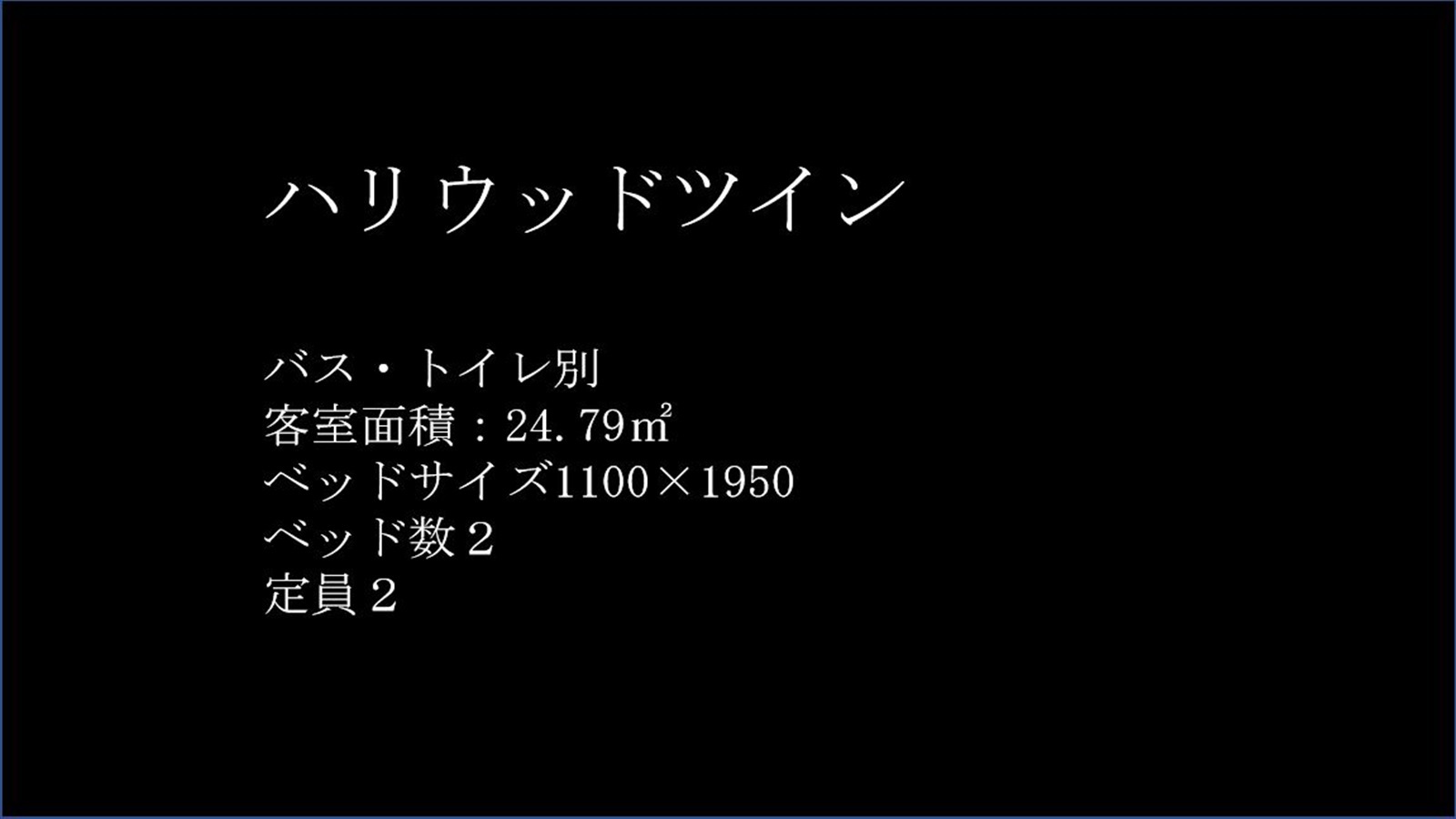 ハリウッドツインルーム紹介