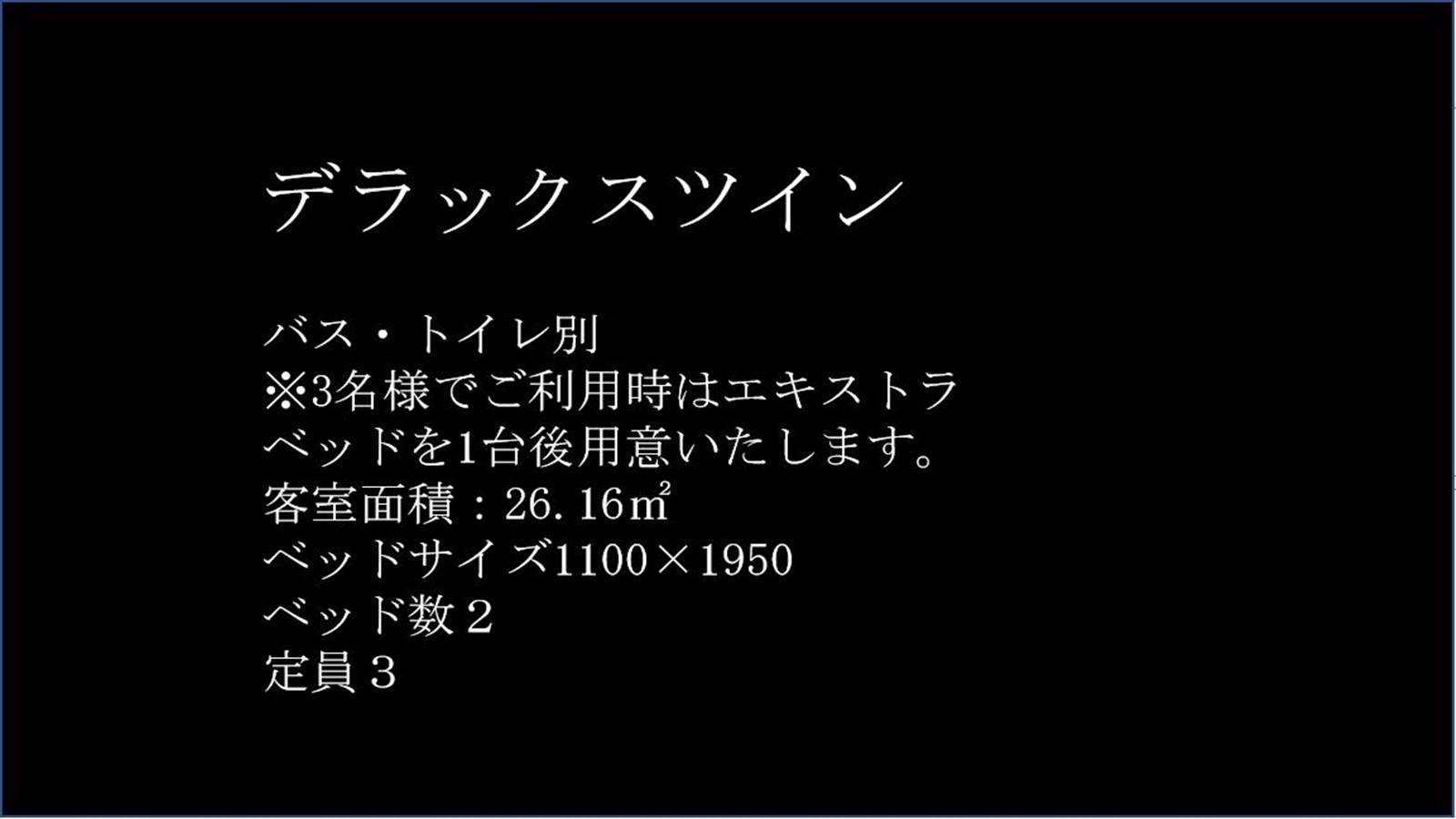 デラックスツインルーム紹介