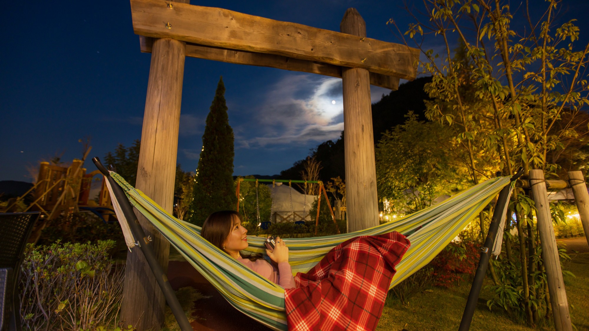 ハンモックで星空観賞