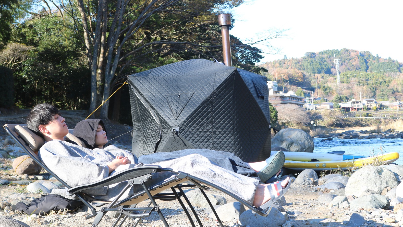 SUP⇒;テントサウナ⇒;ととのう