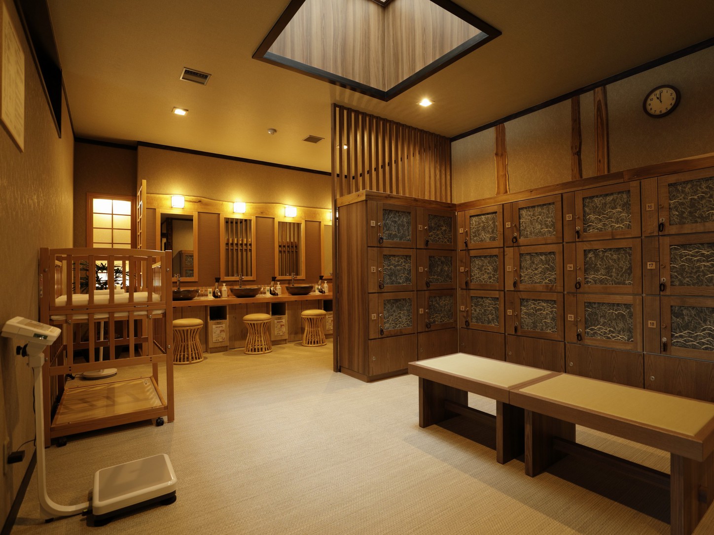 【大浴場】男性：脱衣場