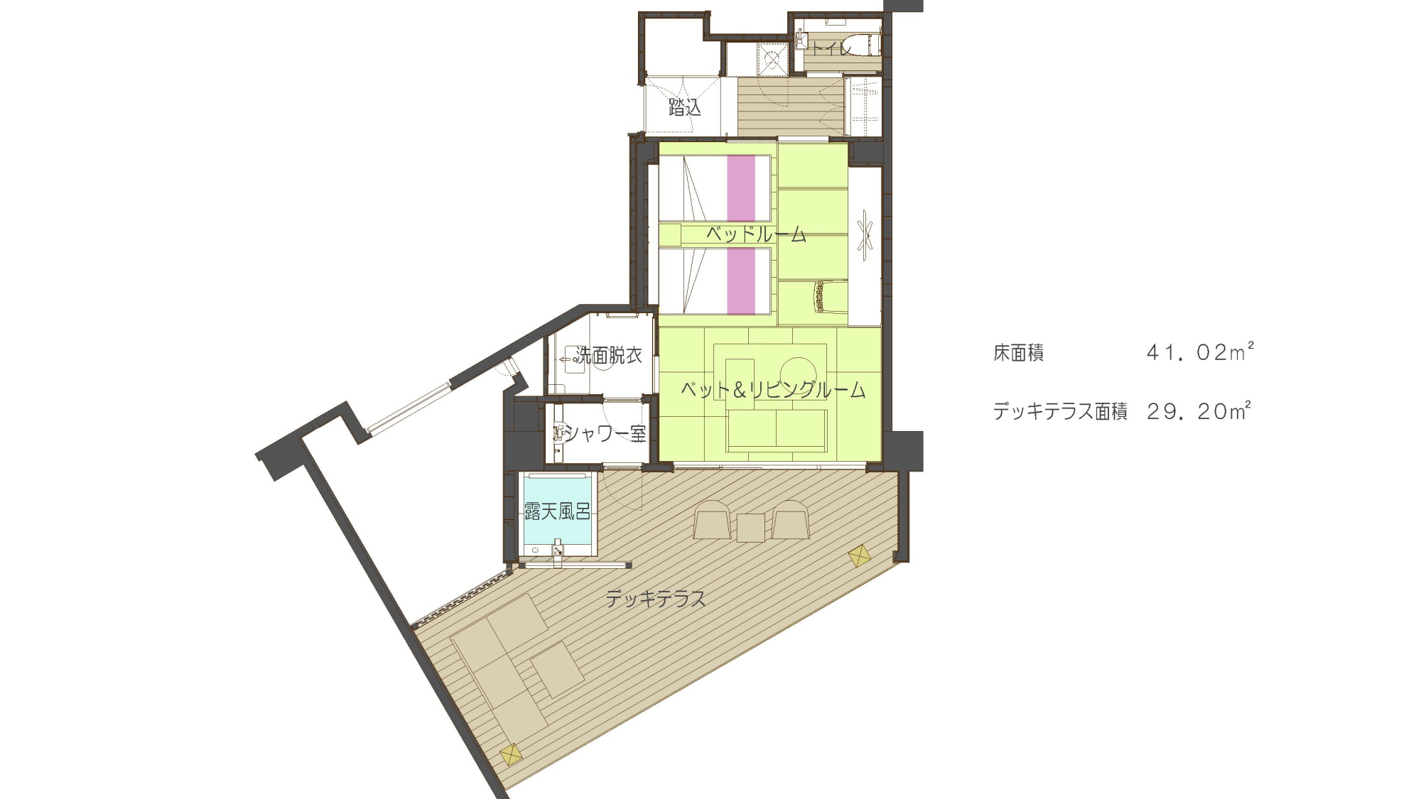 【源泉掛流し露天風呂】1階ツイン